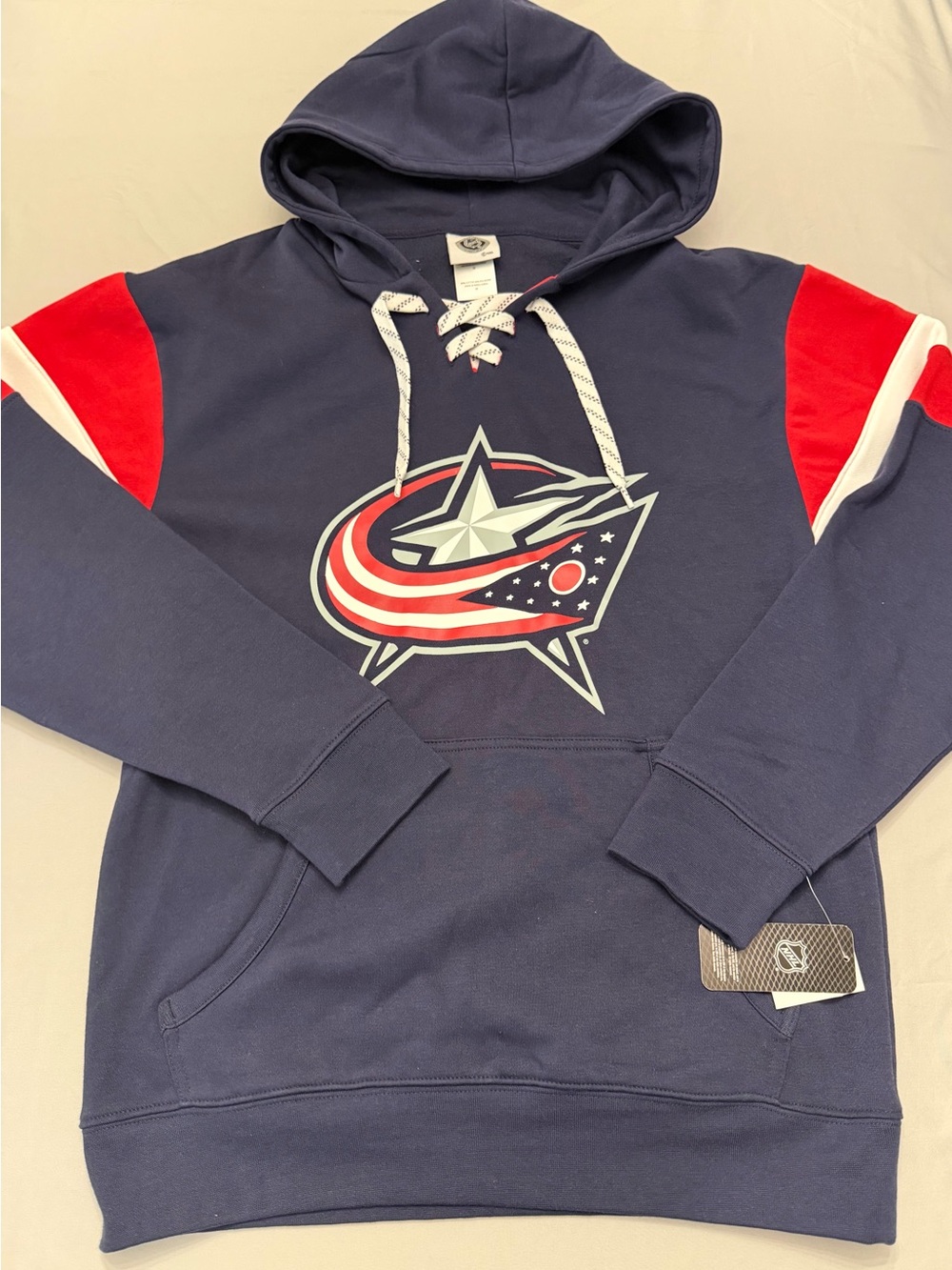 NHL Columbus Blue Jackets Navy Hoodie with Red Accents